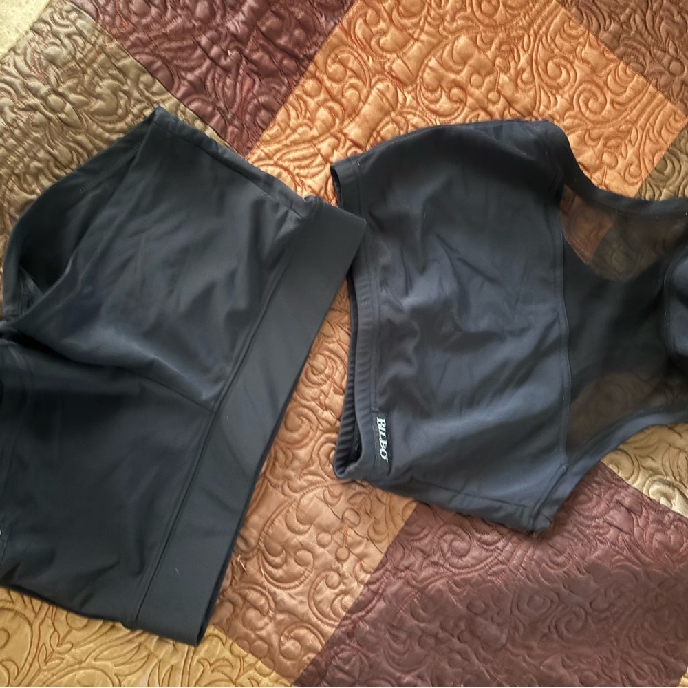 BILBO Black Activewear FITNESS competition set NWOT